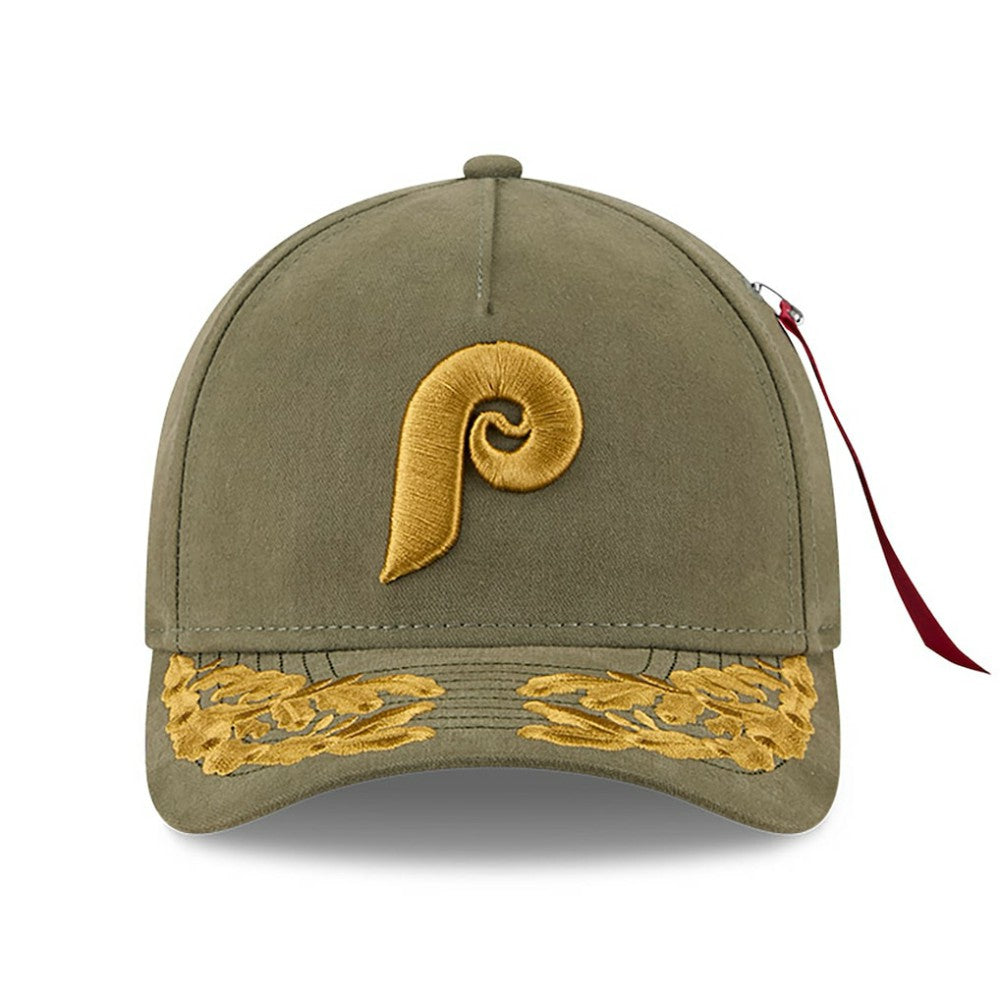 Philadelphia Phillies New Era x Alpha Industries A-Frame 9FORTY Adjustable Hat - Olive - New Era Lifestyle
