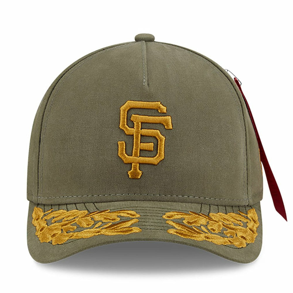 San Francisco Giants New Era x Alpha Industries A-Frame 9FORTY Adjustable Hat - Olive - New Era on Sale