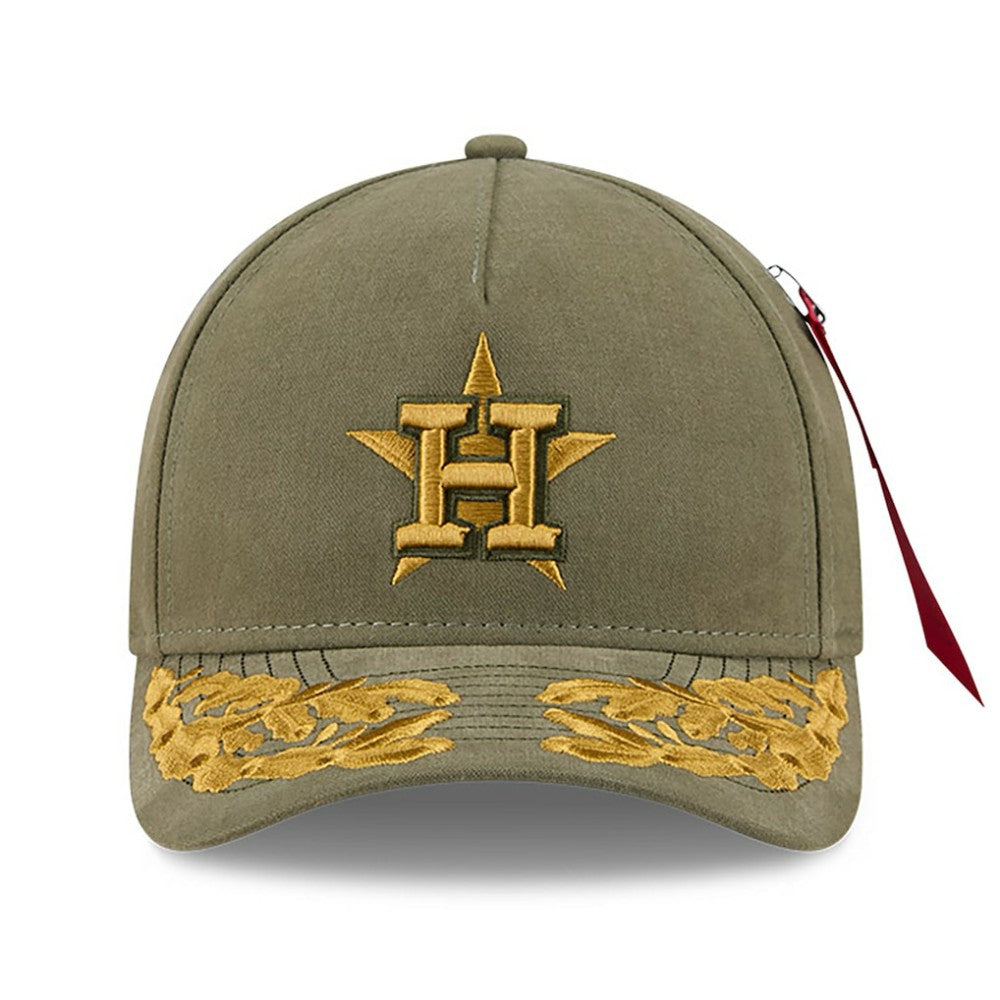 Houston Astros New Era x Alpha Industries A-Frame 9FORTY Adjustable Hat - Olive - New Era on Sale