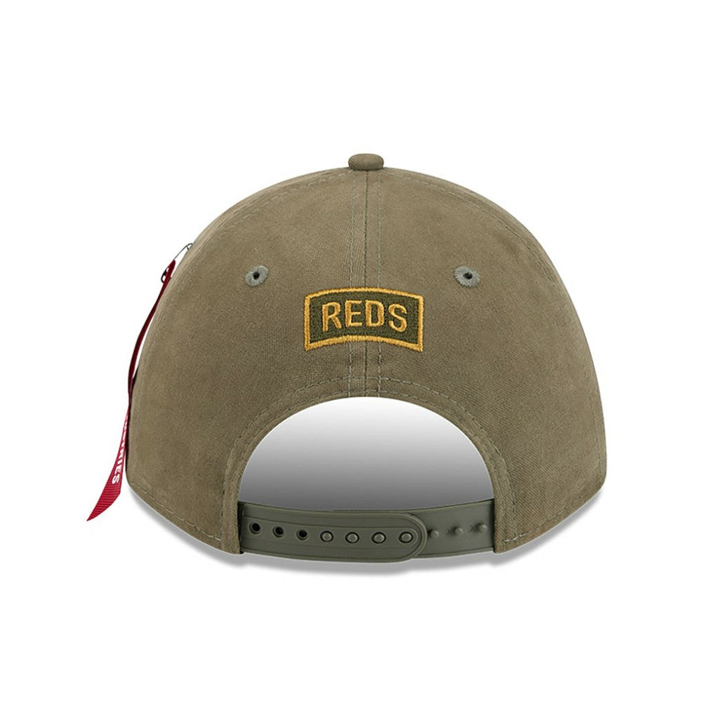 Cincinnati Reds New Era x Alpha Industries A-Frame 9FORTY Adjustable Hat - Olive - New Era Sale