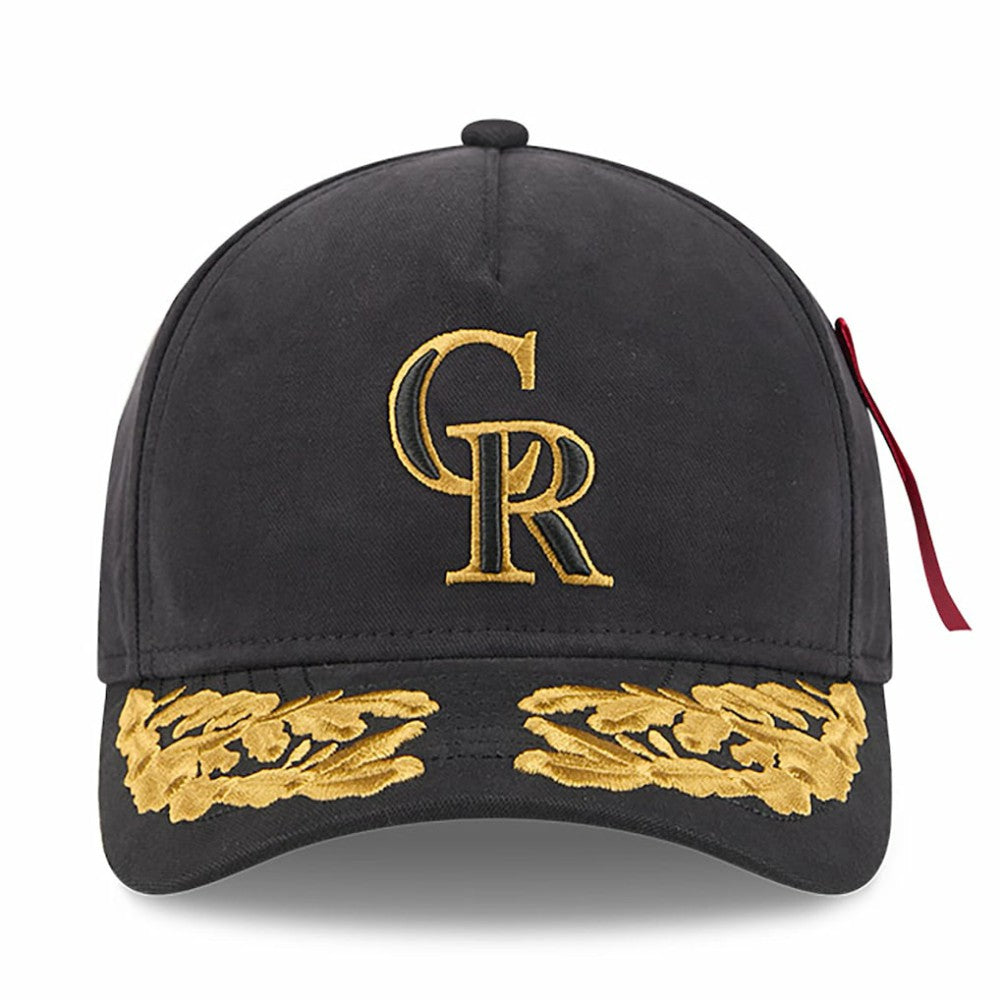 Colorado Rockies New Era x Alpha Industries A-Frame 9FORTY Adjustable Hat - Black - New Era on Sale