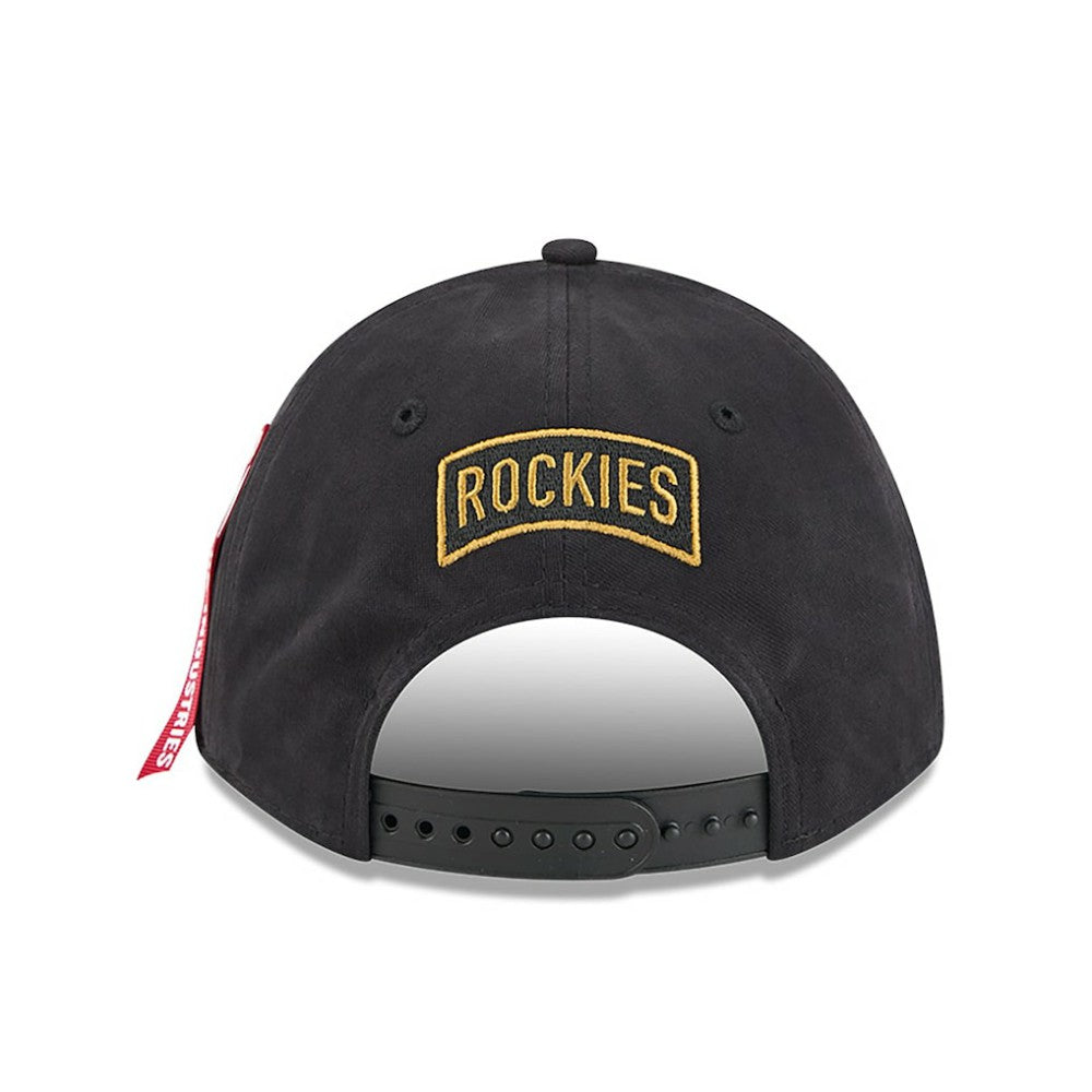 Colorado Rockies New Era x Alpha Industries A-Frame 9FORTY Adjustable Hat - Black - New Era on Sale