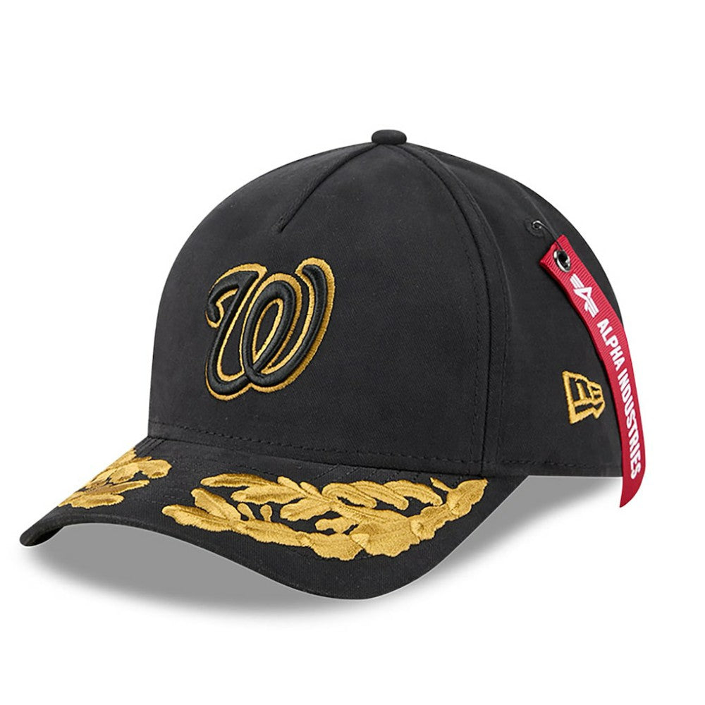 Washington Nationals New Era x Alpha Industries A-Frame 9FORTY Adjustable Hat - Black - New Era Online