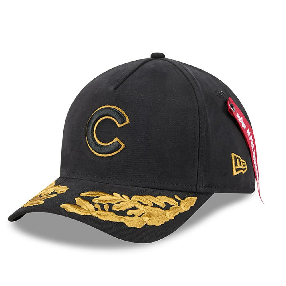 Chicago Cubs New Era x Alpha Industries A-Frame 9FORTY Adjustable Hat - Black - New Era Discount