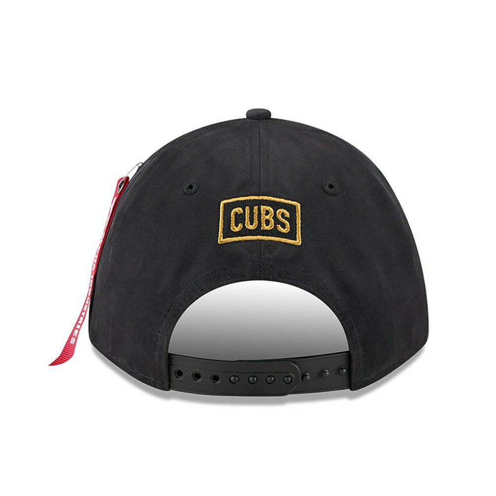 Chicago Cubs New Era x Alpha Industries A-Frame 9FORTY Adjustable Hat - Black - New Era Discount