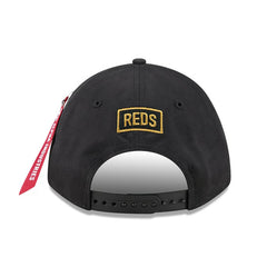 Cincinnati Reds New Era x Alpha Industries A-Frame 9FORTY Adjustable Hat - Black - New Era on Sale