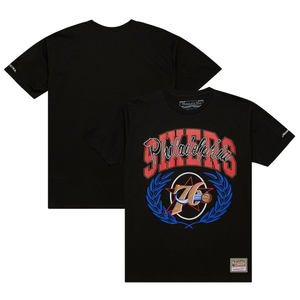 Philadelphia 76ers NBA x Michelob Ultra Rewind II T-Shirt Black | Mitchell & Ness US