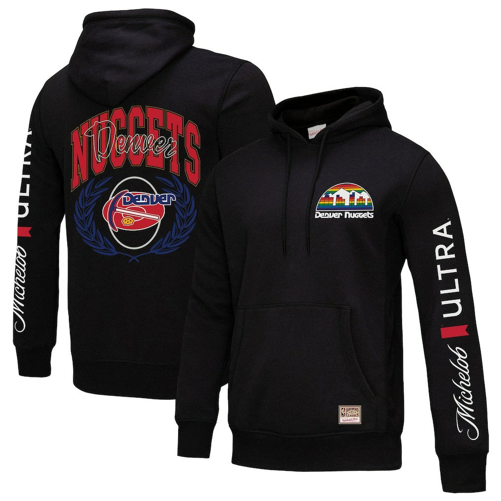 Denver Nuggets NBA x Michelob Ultra Swish & Sip Pullover Hoodie for sale Black | Mitchell & Ness US