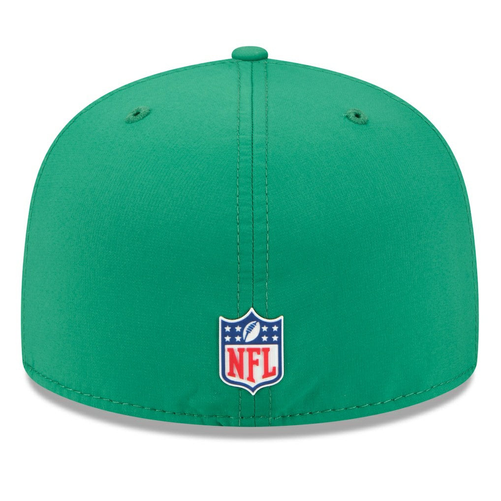 Philadelphia Eagles New Era 2025 Sideline Throwback 59FIFTY Fitted Hat Kelly Green