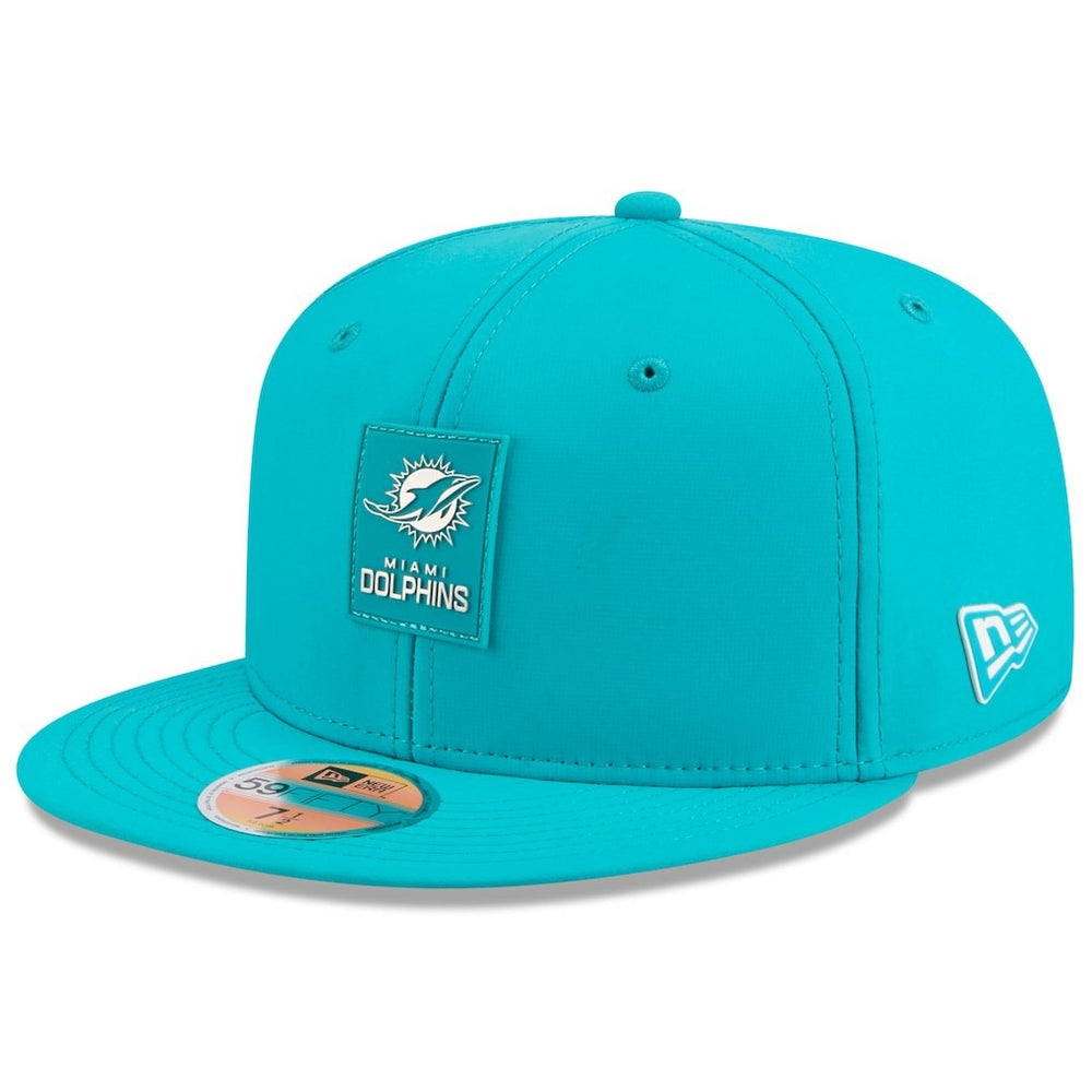 Miami Dolphins New Era 2025 Sideline 59FIFTY Fitted Hat Aqua