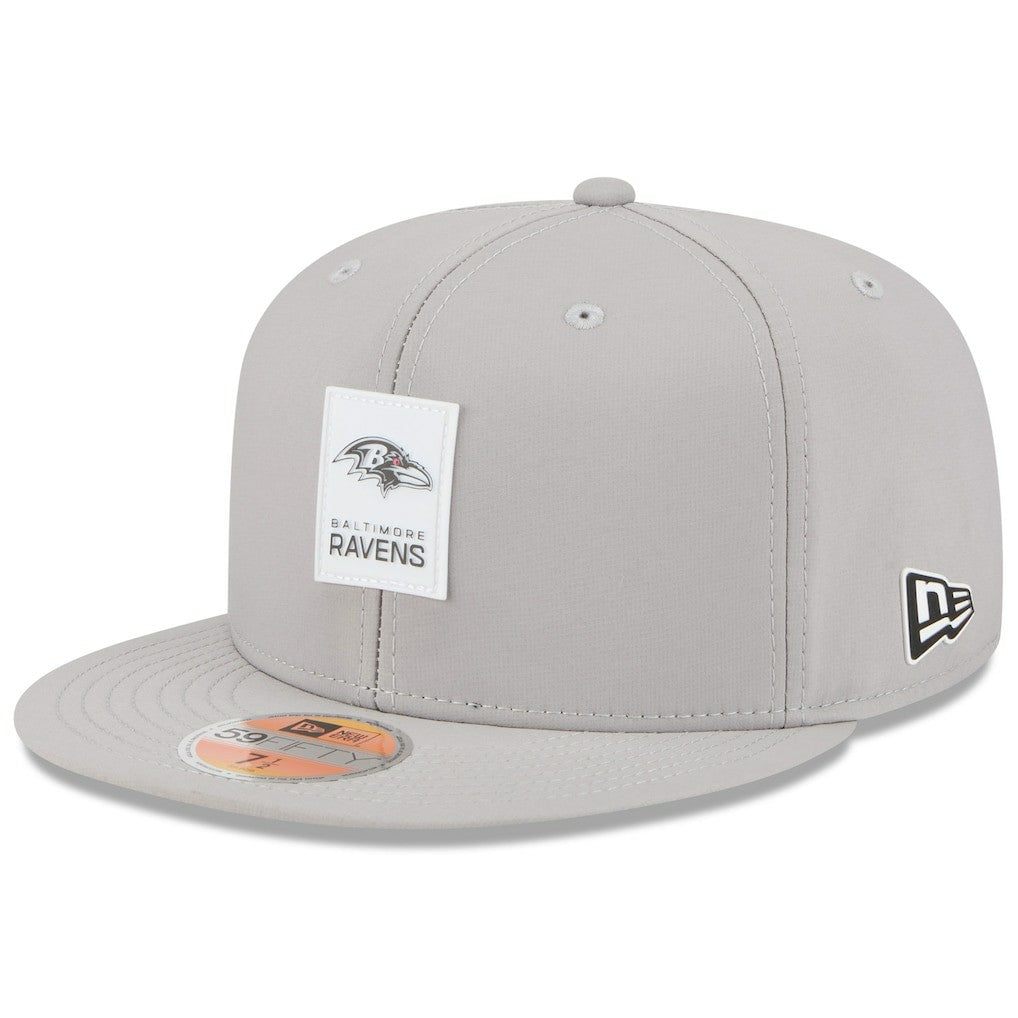 Baltimore Ravens New Era 2025 Sideline 59FIFTY Fitted Hat Gray