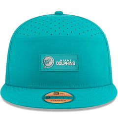 Miami Dolphins New Era 2025 Sideline Throwback Split Panel 9FIFTY Snapback Hat Aqua