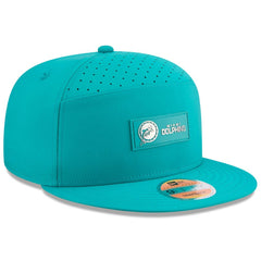 Miami Dolphins New Era 2025 Sideline Throwback Split Panel 9FIFTY Snapback Hat Aqua