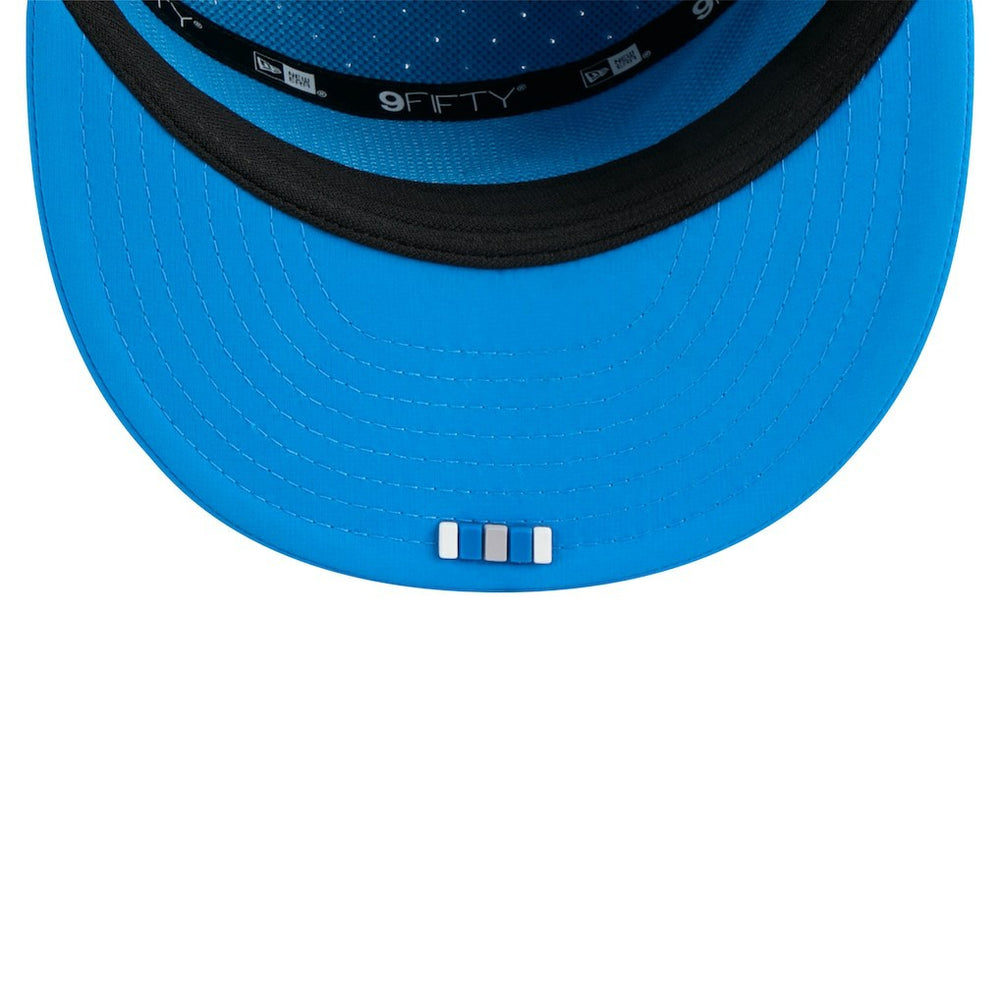 Detroit Lions New Era 2025 Sideline Throwback Split Panel 9FIFTY Snapback Hat Blue