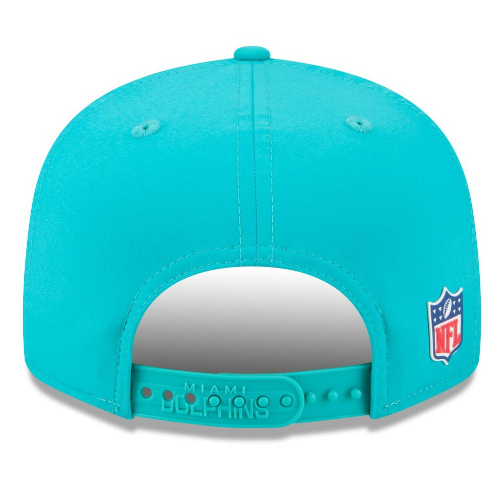 Miami Dolphins New Era 2025 Sideline Split Panel 9FIFTY Snapback Hat Aqua