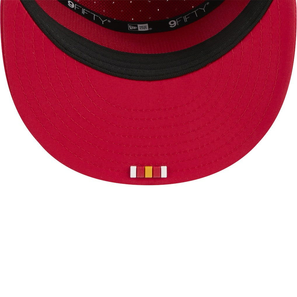 Kansas City Chiefs New Era 2025 Sideline Split Panel 9FIFTY Snapback Hat Red