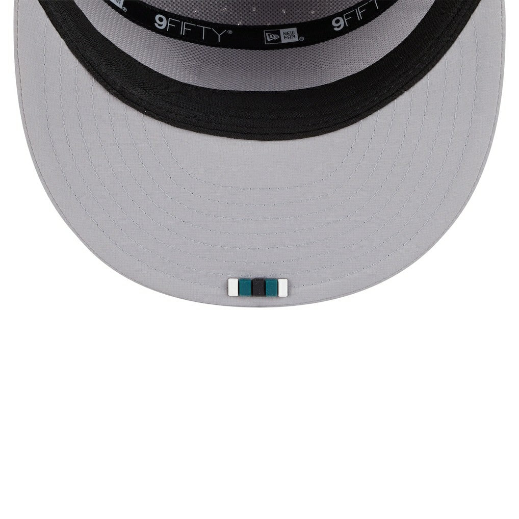 Philadelphia Eagles New Era 2025 Sideline Split Panel 9FIFTY Snapback Hat Gray