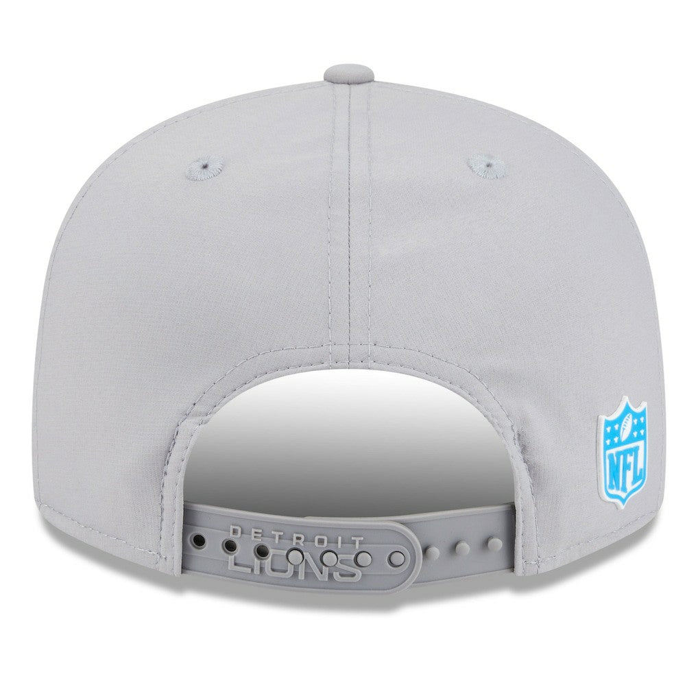 Detroit Lions New Era 2025 Sideline Split Panel 9FIFTY Snapback Hat Gray