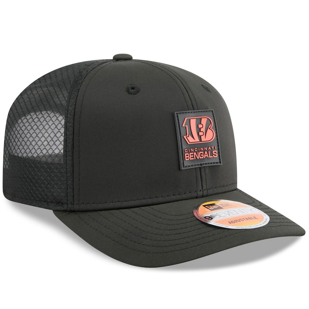 Cincinnati Bengals New Era 2025 Sideline 9SEVENTY Trucker Adjustable Hat Black