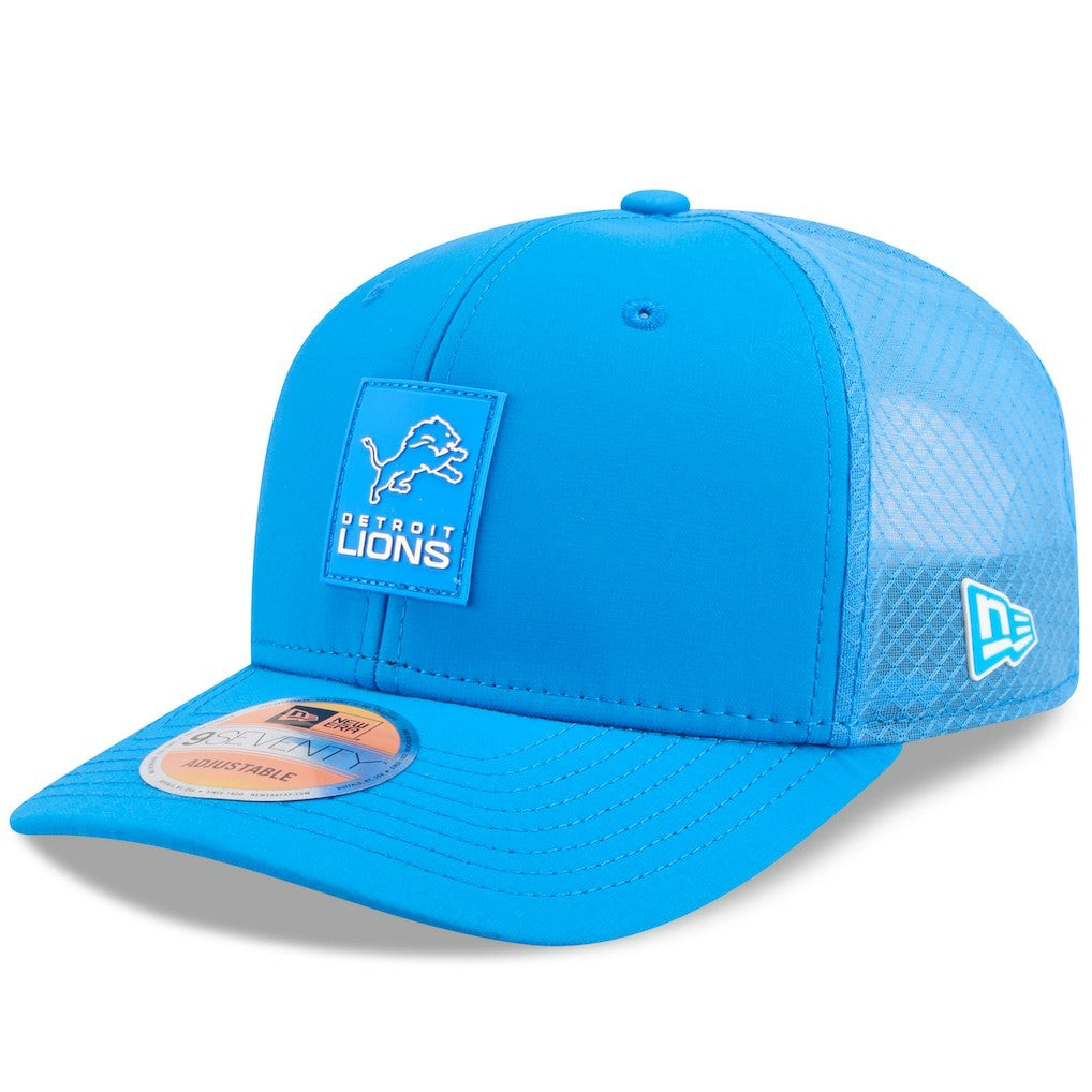 Detroit Lions New Era 2025 Sideline 9SEVENTY Trucker Adjustable Hat Blue