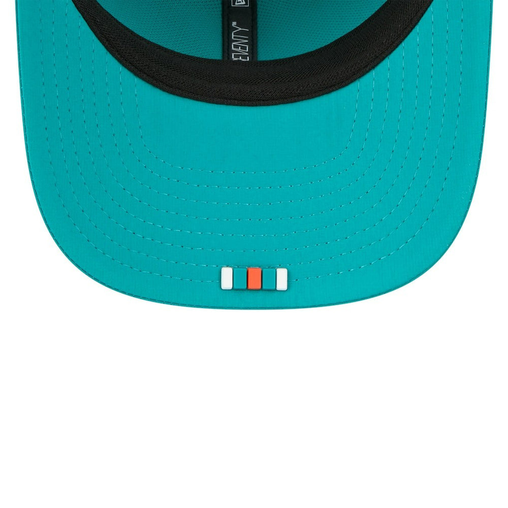 Miami Dolphins New Era 2025 Sideline Throwback 9SEVENTY Trucker Adjustable Hat Aqua