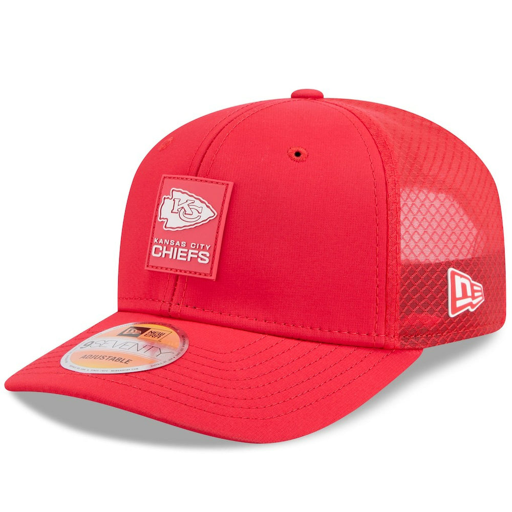 Kansas City Chiefs New Era 2025 Sideline 9SEVENTY Trucker Adjustable Hat Red