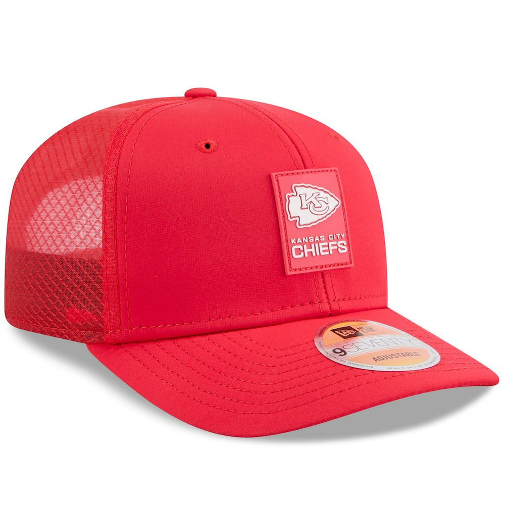 Kansas City Chiefs New Era 2025 Sideline 9SEVENTY Trucker Adjustable Hat Red