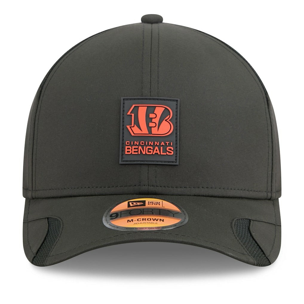 Cincinnati Bengals New Era 2025 Sideline M-Crown 9FORTY Adjustable Hat Black