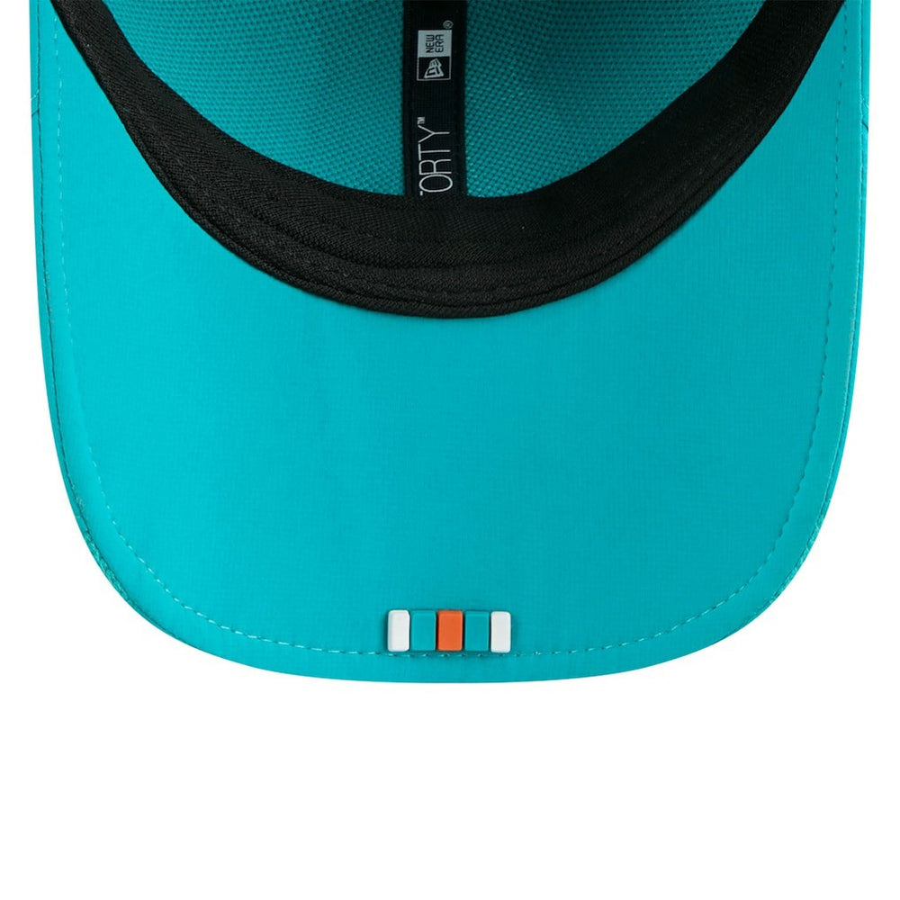 Miami Dolphins New Era 2025 Sideline M-Crown 9FORTY Adjustable Hat Aqua