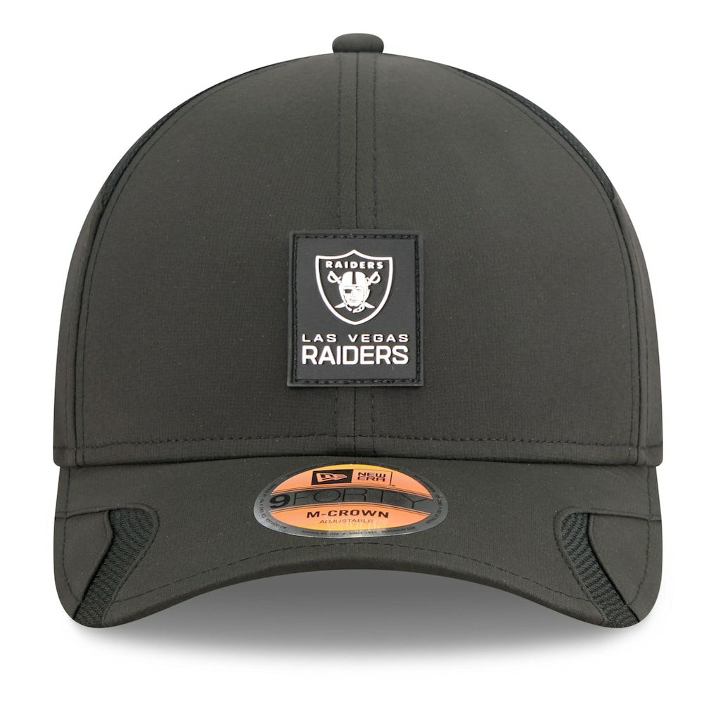 Las Vegas Raiders New Era 2025 Sideline M-Crown 9FORTY Adjustable Hat Black