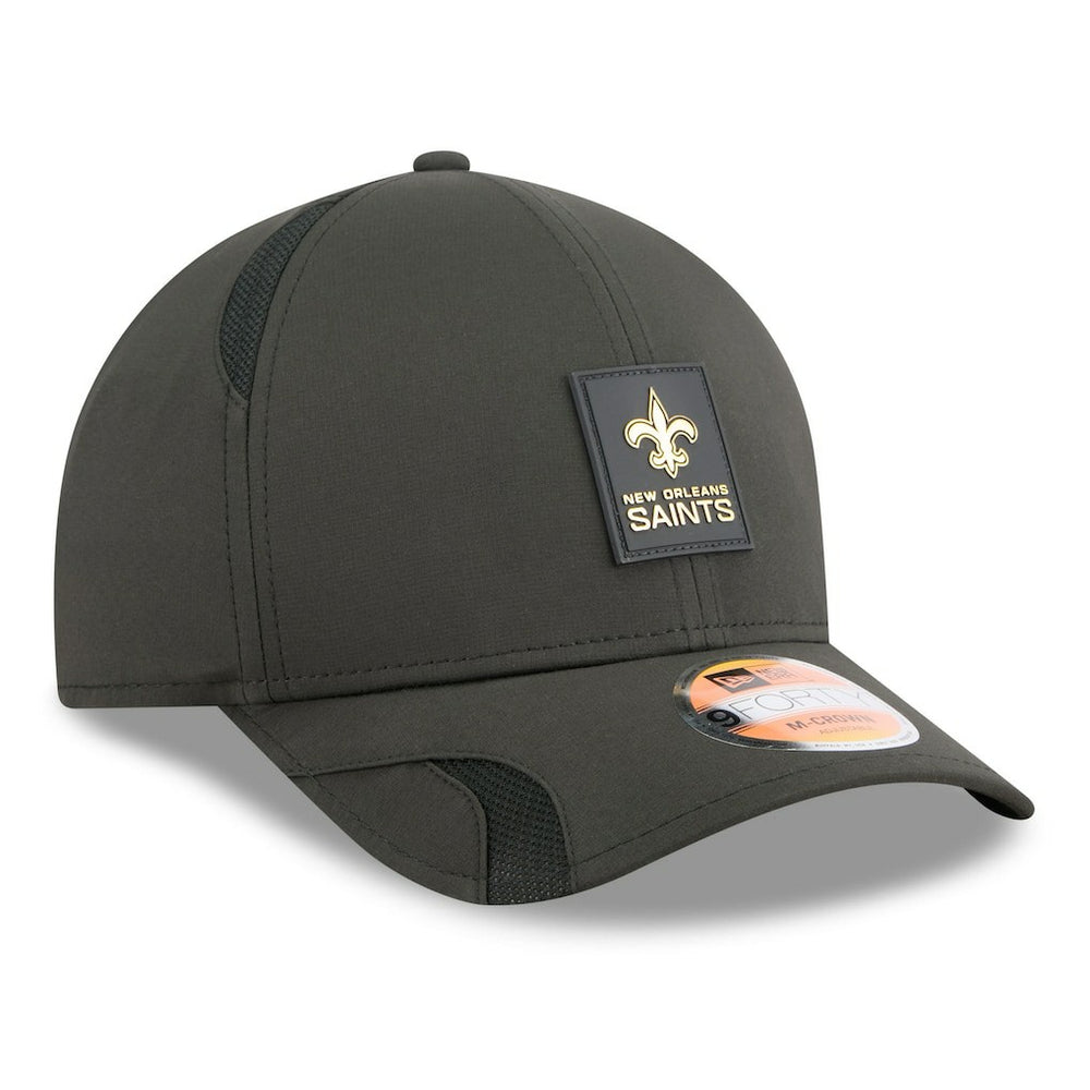 New Orleans Saints New Era 2025 Sideline M-Crown 9FORTY Adjustable Hat Black