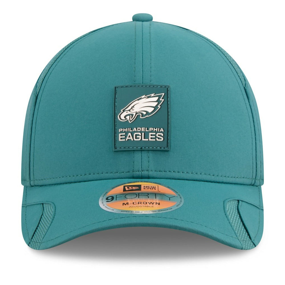 Philadelphia Eagles New Era 2025 Sideline M-Crown 9FORTY Adjustable Hat Midnight Green