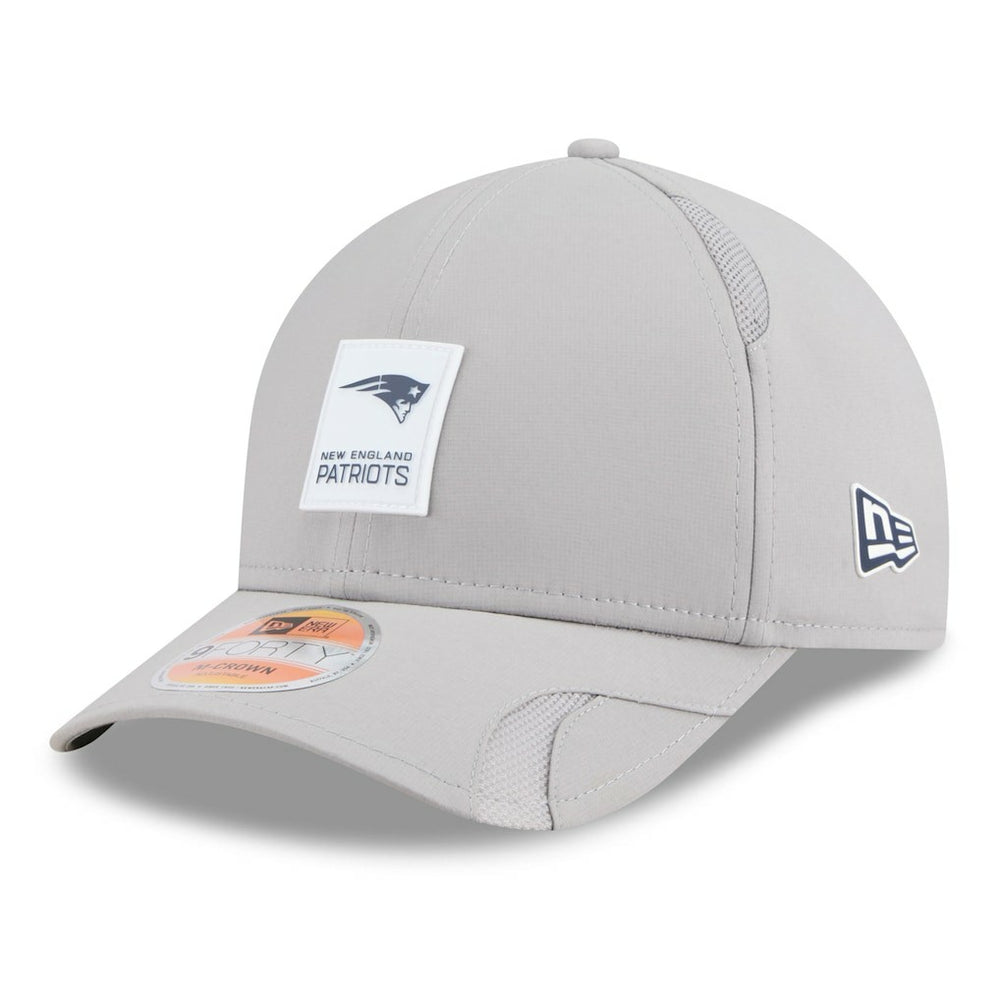 New England Patriots New Era 2025 Sideline M-Crown 9FORTY Adjustable Hat Gray