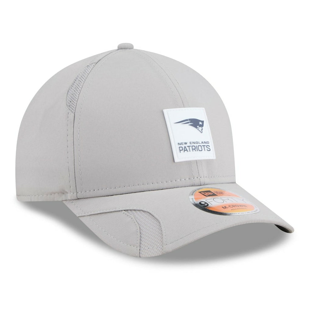 New England Patriots New Era 2025 Sideline M-Crown 9FORTY Adjustable Hat Gray