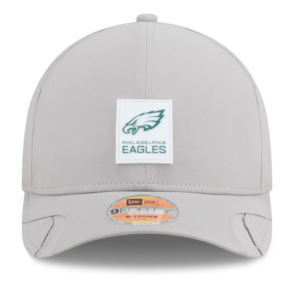 Philadelphia Eagles New Era 2025 Sideline M-Crown 9FORTY Adjustable Hat Gray