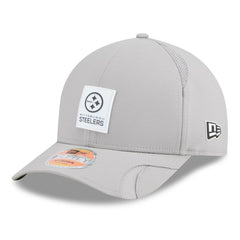 Pittsburgh Steelers New Era 2025 Sideline M-Crown 9FORTY Adjustable Hat Gray