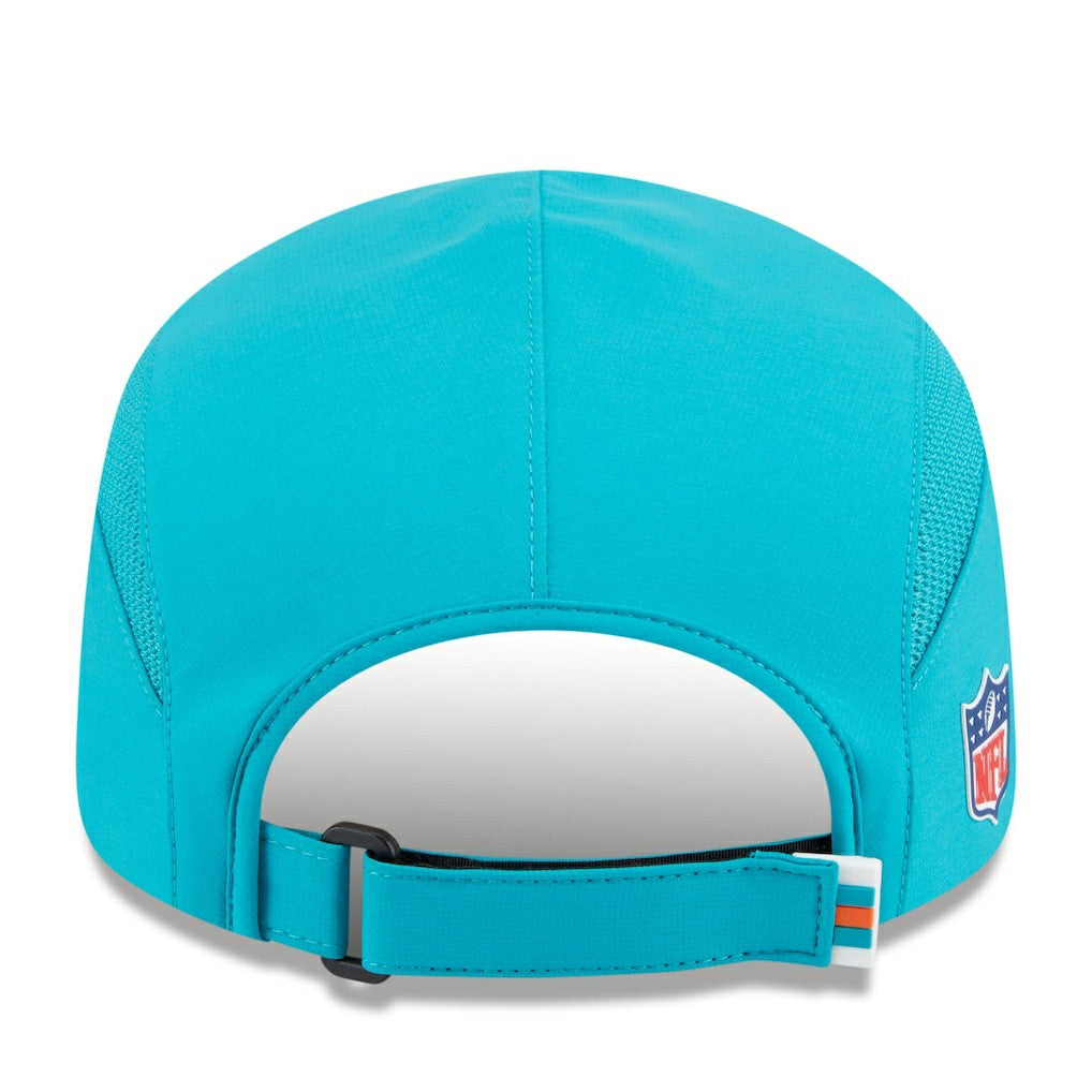 Miami Dolphins New Era 2025 Sideline Runner Adjustable Hat Aqua