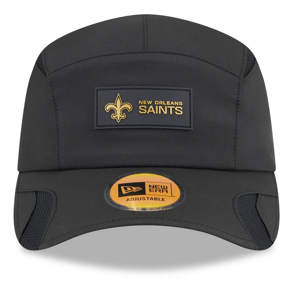 New Orleans Saints New Era 2025 Sideline Runner Adjustable Hat Black
