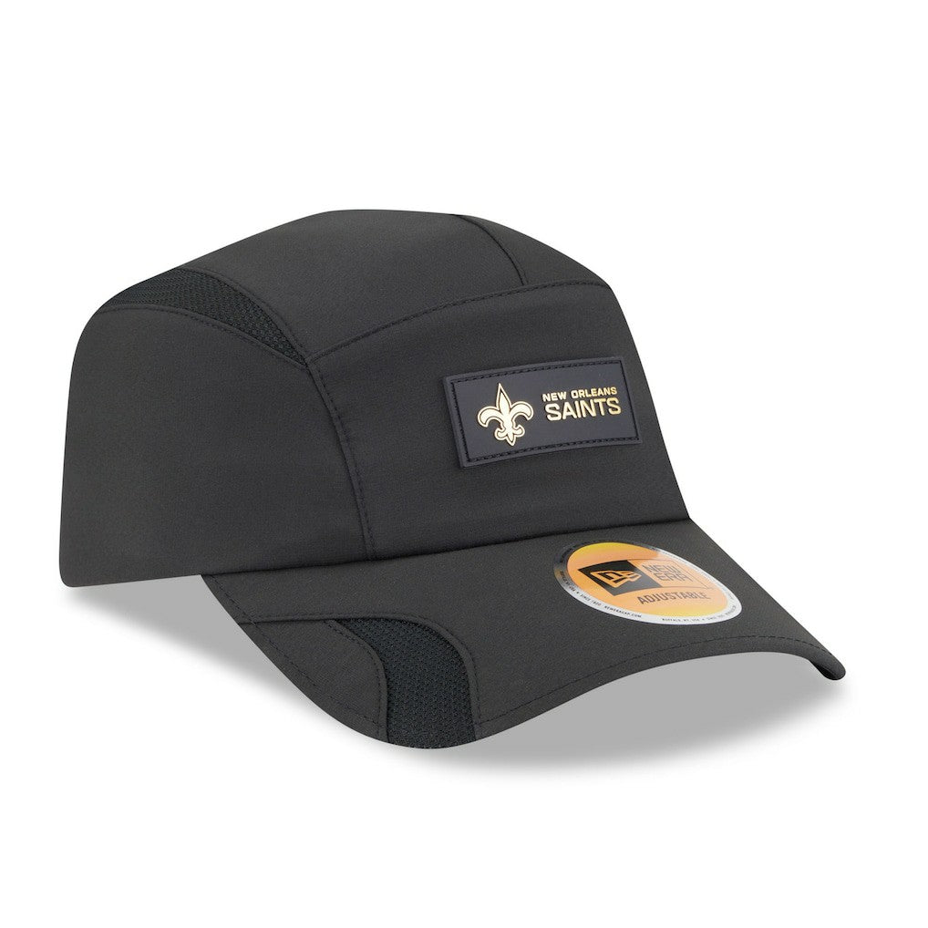 New Orleans Saints New Era 2025 Sideline Runner Adjustable Hat Black
