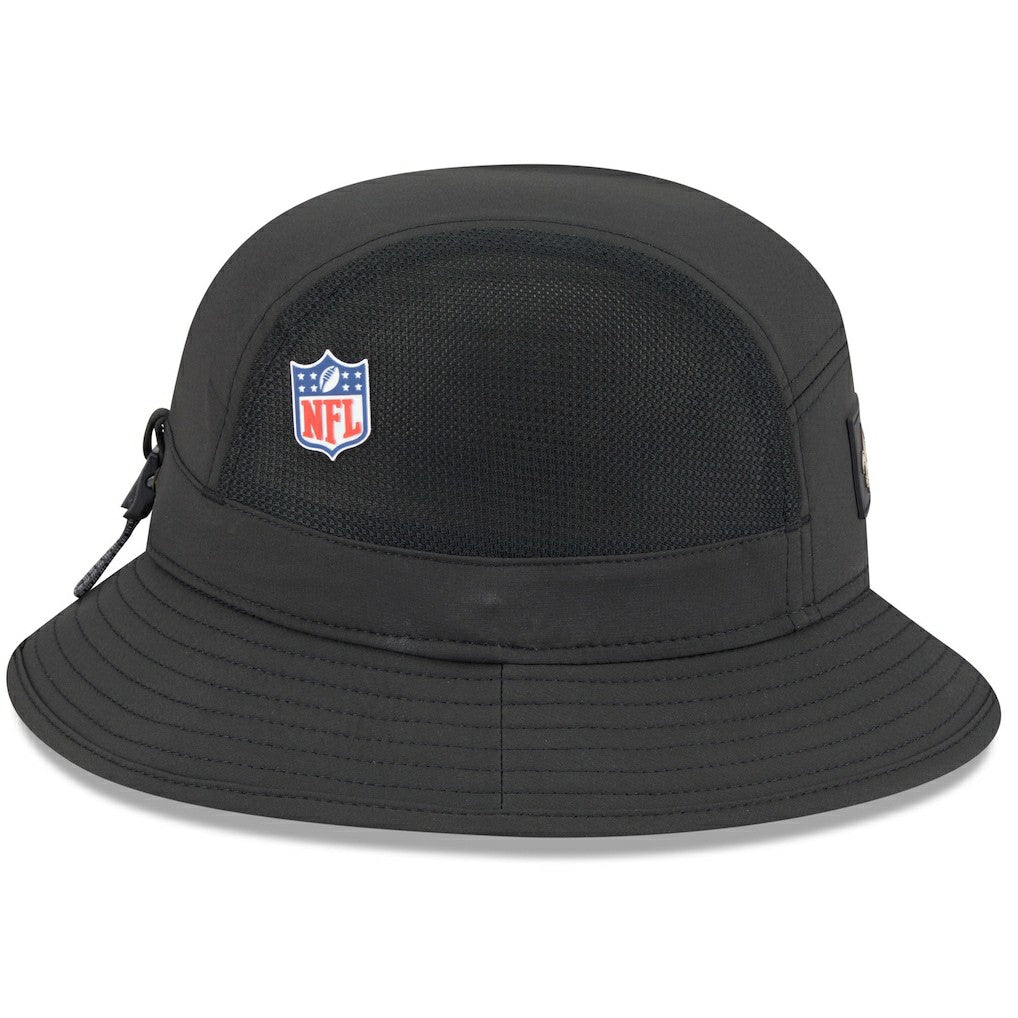 New Orleans Saints New Era 2025 Sideline Bucket Hat Black