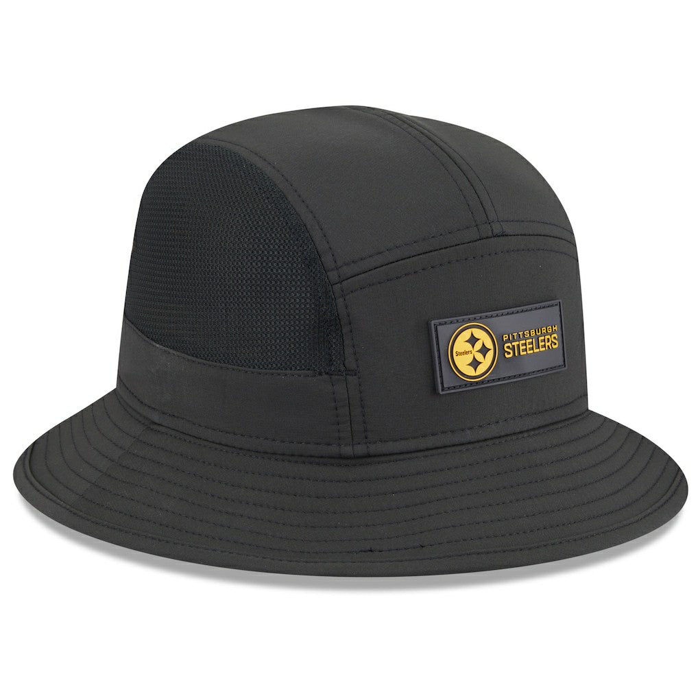 Pittsburgh Steelers New Era 2025 Sideline Bucket Hat Black