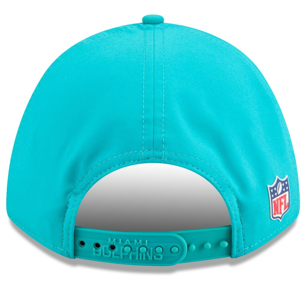 Miami Dolphins New Era Youth 2025 Sideline 9FORTY Adjustable Hat Aqua