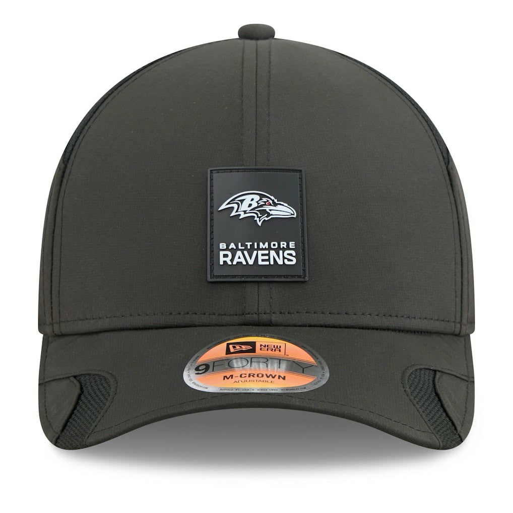Baltimore Ravens New Era Youth 2025 Sideline 9FORTY Adjustable Hat Black