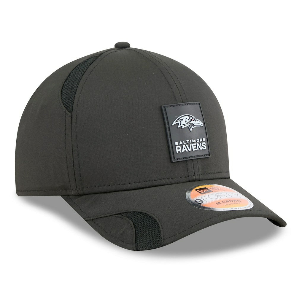 Baltimore Ravens New Era Youth 2025 Sideline 9FORTY Adjustable Hat Black