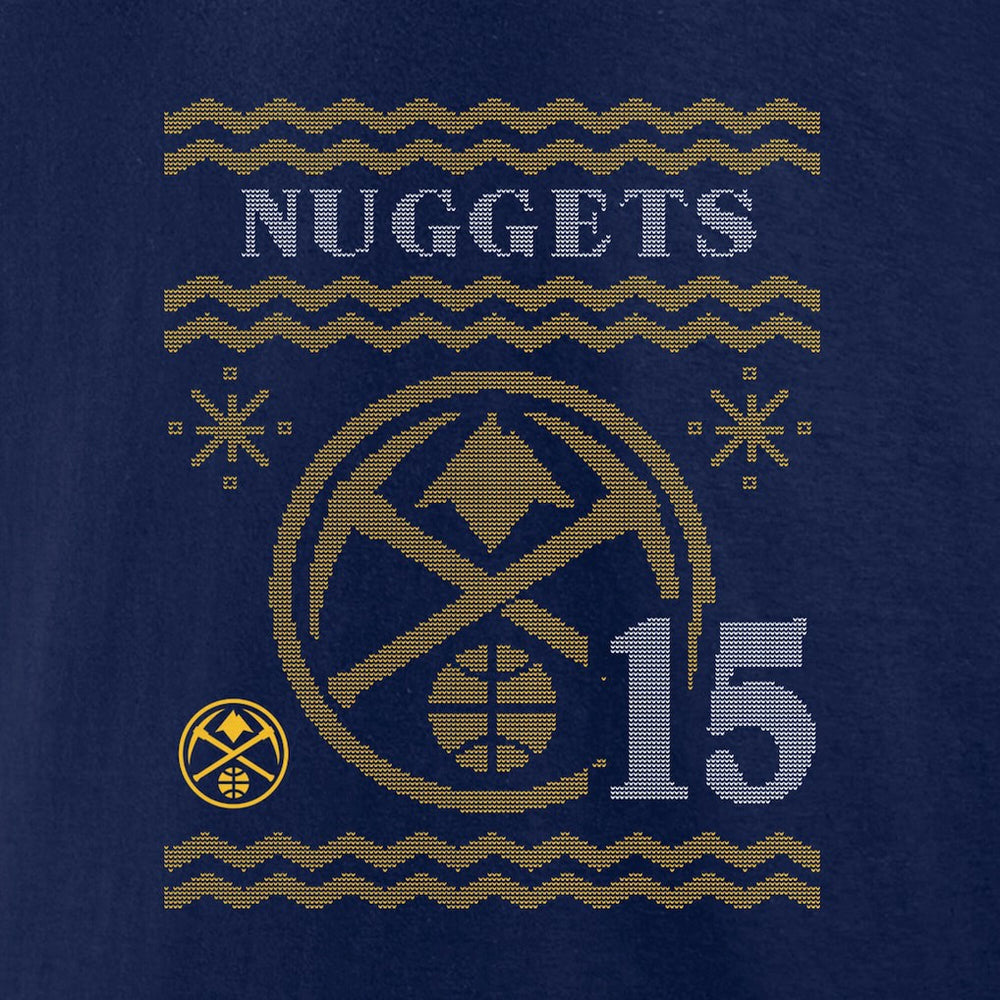 Nikola Jokic Denver Nuggets Ugly Sweater Name & Number T-Shirt Navy