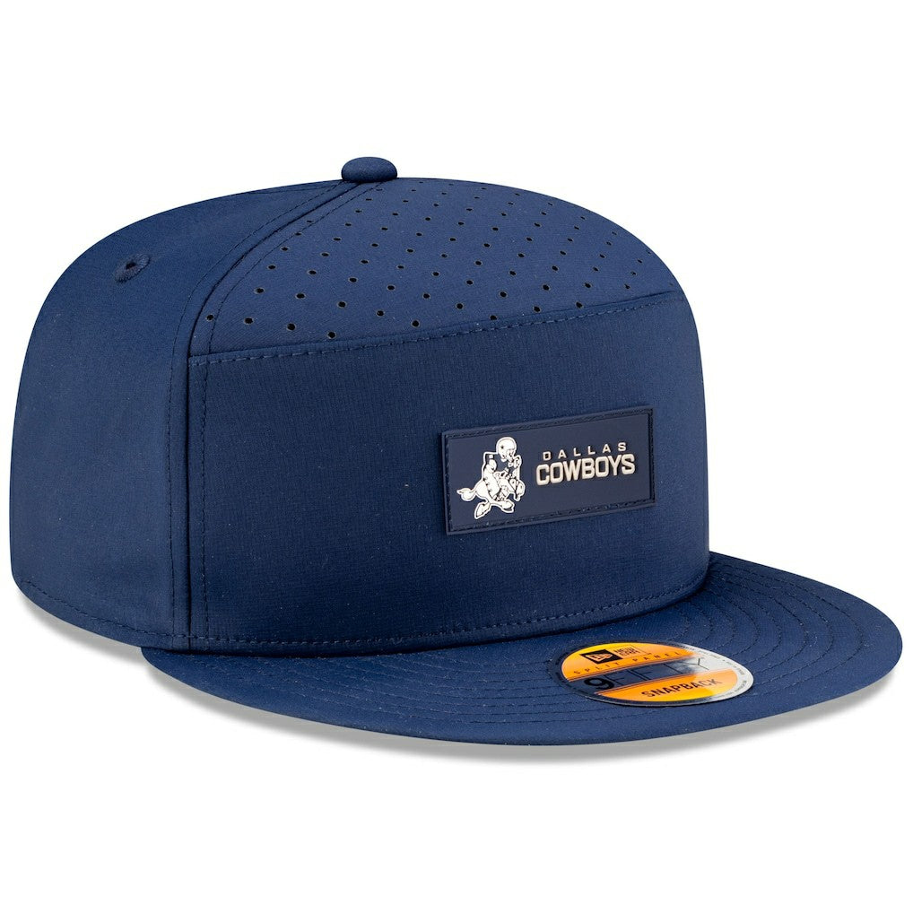 Dallas Cowboys New Era 2025 Sideline Throwback Split Panel 9FIFTY Snapback Hat Navy