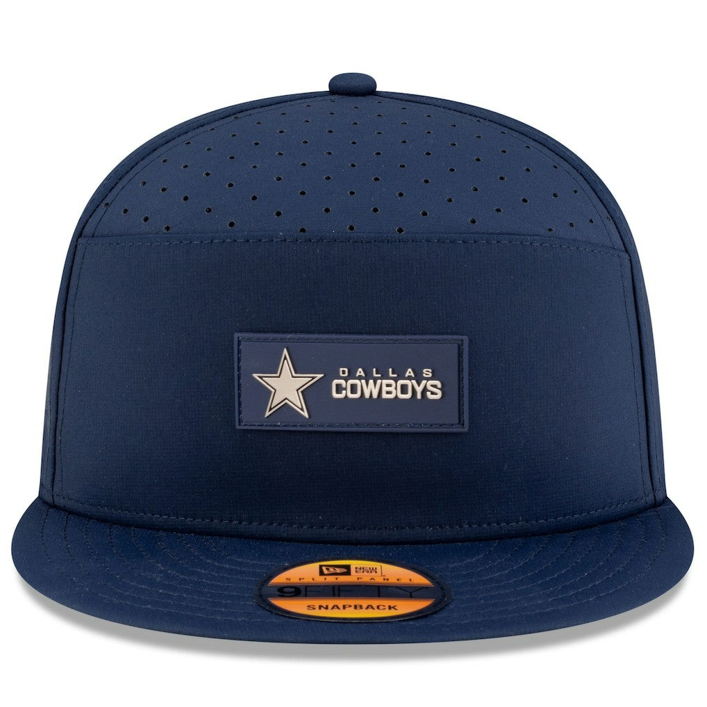 Dallas Cowboys New Era 2025 Sideline Split Panel 9FIFTY Snapback Hat Navy