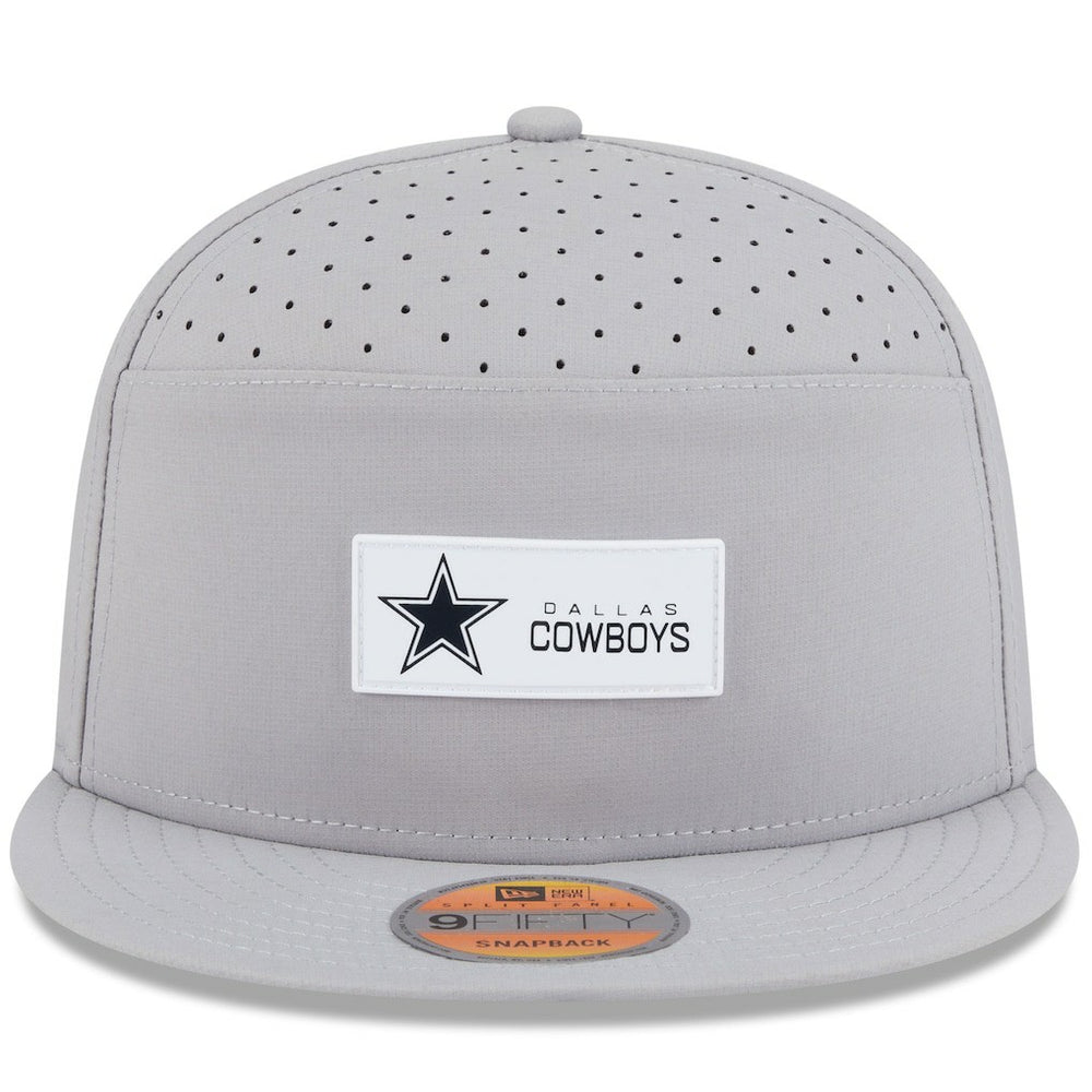 Dallas Cowboys New Era 2025 Sideline Split Panel 9FIFTY Snapback Hat Gray