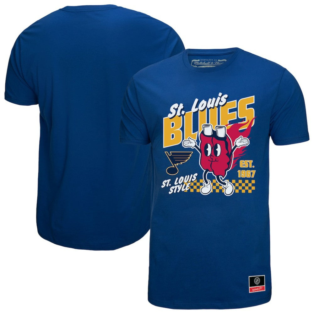 St. Louis Blues Mitchell & Ness Local Food T-Shirt - Blue - NHL 202629812