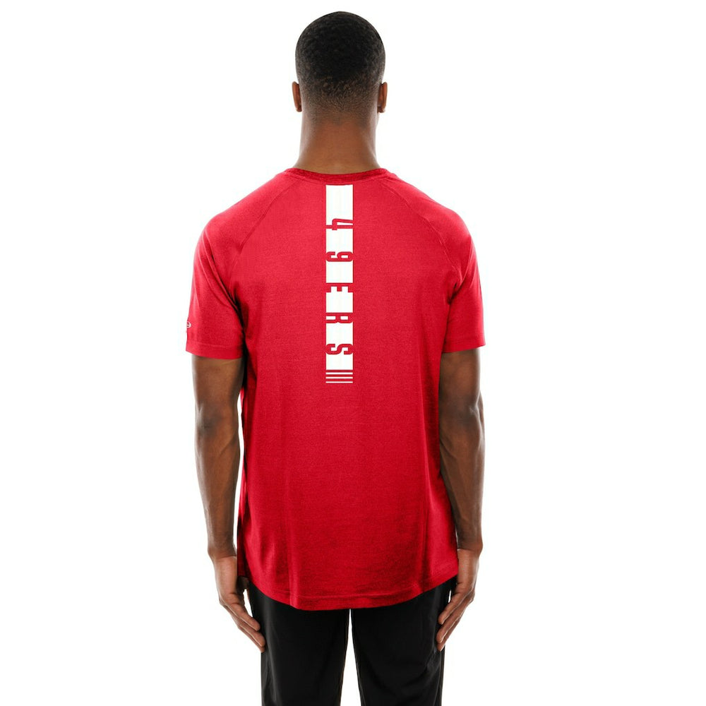San Francisco 49ers New Era Functional Fandom Reflective T-Shirt Scarlet